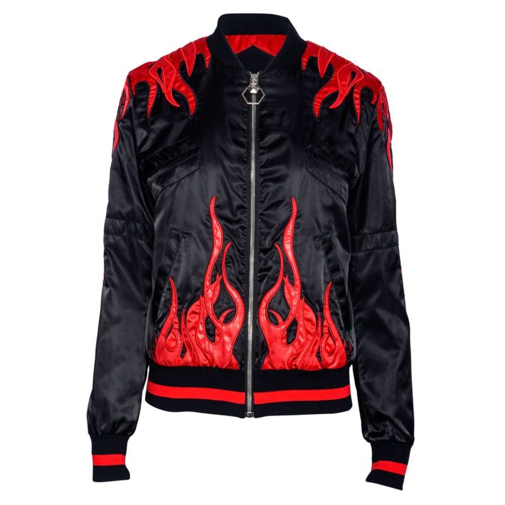 Flame Embroidered Bomber Jacket - image 1